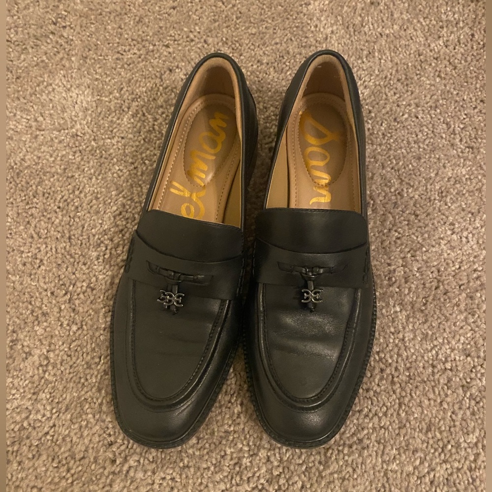 Sam Edelman’s women’s black real leather loafers size 7.5